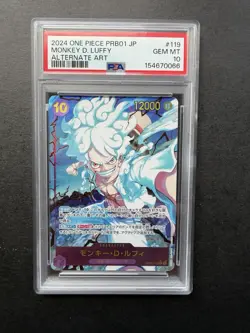 PSA 10 GEM MINT Japanese One Piece 2024 MONKEY D. LUFFY OP05-119 PRB01 ALT ART - Image 1