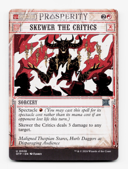 Skewer the Critics [Outlaws of Thunder Junction: Breaking News] MTG NM/M 🔥 - Image 1
