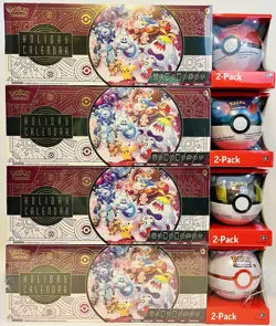 (4) Pokemon TCG 2025 Holiday Advent Calendar 2-Pack Sets New & Sealed - 4 Sets! - Image 1