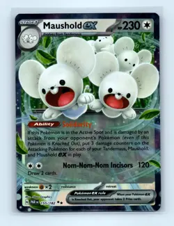 Pokemon tcg SV04: Paradox Rift Maushold ex Near Mint or Better - Image 1