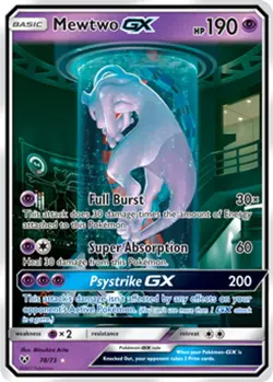 Pokemon - Mewtwo GX (78/73) Shiny Holo Rare Near Mint | Shining Legends - Image 1