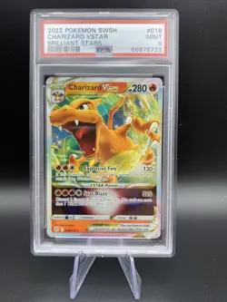 Pokemon TCG Charizard VSTAR Sword & Shield: Brilliant Stars 018/172 PSA 9 Mint - Image 1