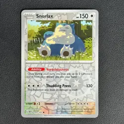 Snorlax 143/165 Uncommon 151 Pokemon Reverse Holo Near Mint - Image 1