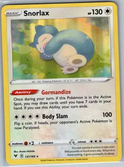 Snorlax 131/185 Holo SWSH04: Vivid Voltage - Pokemon Card - NM - Image 1