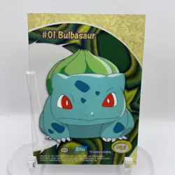 #01 Bulbasaur PC2 Pokemon Topps NM 2000 TV Series 2 Clear Card - Image 2