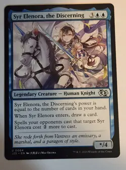 Syr Elenora, the Discerning Anime MTG J25 0064 Uncommon NM Blue Card Draw Waifu - Image 1