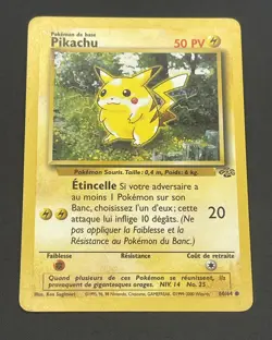Pikachu 60/64 Jungle Unlimited Pokemon Trading Card LP Light Play French - Image 2