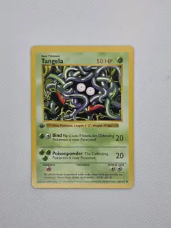 Pokemon TCG Tangela Base Set 1st Edition Shadowless Common Card NM - Image 3