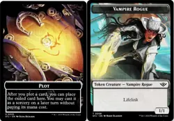 Vampire Rogue / Plot Double-Sided Token [Outlaws of Thunder Junction] Magic MTG - Image 1