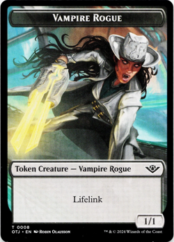 Vampire Rogue / Plot Double-Sided Token [Outlaws of Thunder Junction] Magic MTG - Image 3