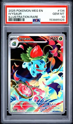 2025 POKEMON MEG EN-MEGA EVOLUTION ILLUSTRATION RARE #134 IVYSAUR PSA 10 - Image 1
