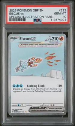 2023 POKEMON OBF EN-OBSIDIAN FLAMES SPECIAL ILLUSTRATION RARE EISCUE EX PSA 10 - Image 1