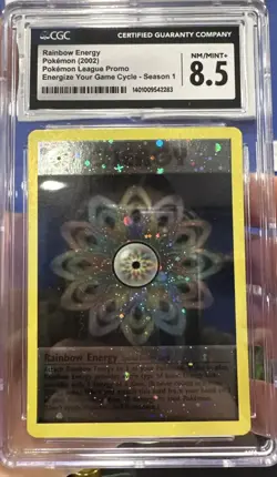 Pokemon League Promo Rainbow Energy 2002 CGC 8.5 Holo (9106) Season 1 - Image 1