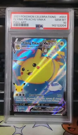 2021 Pokemon Celebrations Flying Pikachu VMAX 007/025 Full Art Holo PSA 10 - Image 1