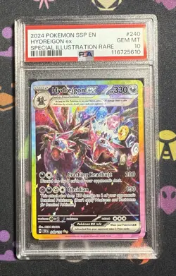 HYDREIGON ex 240/191 PSA 10 POKEMON SURGING SPARKS 2024 SIR - Image 1