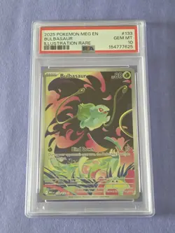 2025 POKEMON MEG EN-MEGA EVOLUTION ILLUSTRATION RARE #133 BULBASAUR PSA 10 - Image 1
