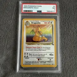 1999 Pokemon Fossil Dragonite Holo 4 / 62 PSA 7 NM - Image 1