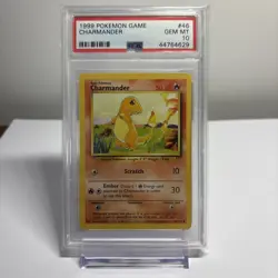 1999 Pokemon Base Set Charmander #46 English Unlimited 46/102 - PSA 10 GEM MINT - Image 1