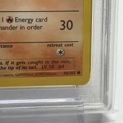1999 Pokemon Base Set Charmander #46 English Unlimited 46/102 - PSA 10 GEM MINT - Image 4