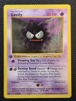 Gastly 1st Edition 50/102 Shadowless Base Set Pokemon TCG - Image 3