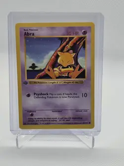 43/102 Abra 1st Edition Pokemon Base Set Shadowless TCG Common - Image 1