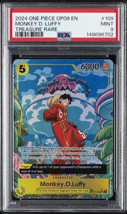 2024 ONE PIECE OP08-TWO LEGENDS TREASURE RARE #109 MONKEY D. LUFFY PSA 9 - Image 1