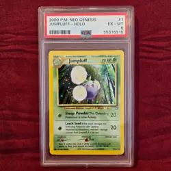 2000 Pokemon Neo Genesis Jumpluff Holo #7 PSA 6 EX-MT WOTC Half Subtle Swirl - Image 1