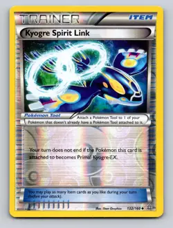 Kyogre Spirit Link 132/160 Uncommon Primal Clash Pokemon Reverse Holo NM - Image 1