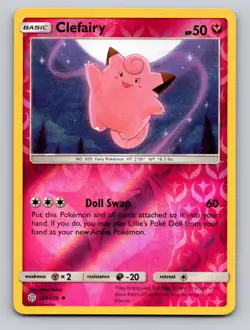 Clefairy 144/236 Cosmic Eclipse Fairy Type Pokemon Discontinued Reverse Holo NM - Image 1