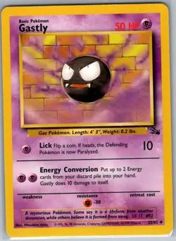Gastly 33/62 Non Holo Fossil - Pokemon Card - NM - Image 1