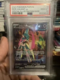 2023 POKEMON PARADOX RIFT SPECIAL ILLUSTRATION RARE IRON VALIANT EX PSA 10 - Image 1