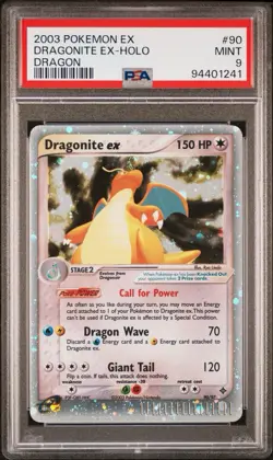 2003 POKEMON EX DRAGON #90 DRAGONITE EX-HOLO PSA 9 - Image 1