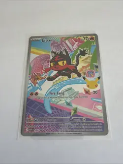2026 Pokemon TCG Black Star Promo Anniversary - Litten #44 Full Art Holo - Image 1