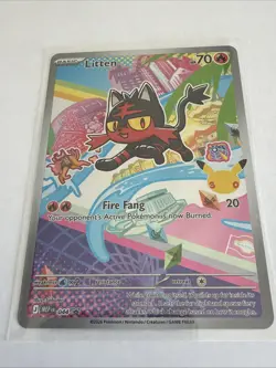 2026 Pokemon TCG Black Star Promo Anniversary - Litten #44 Full Art Holo - Image 2