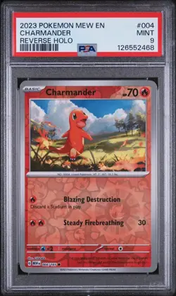 Charmander 2023 Pokemon Mew En-151 004/165 Reverse Holo PSA 9 TCG MINT - Image 1