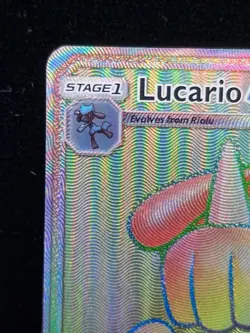 Pokemon TGC Lucario GX Rainbow Holo Stage 2 135/131 Forbidden Light Near Mint - Image 2
