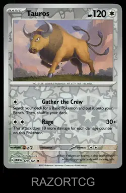 TAUROS 128/165 UC 151 POKEMON REVERSE HOLO NM/M - Image 2