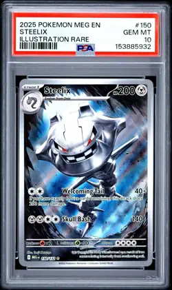 2025 POKEMON MEG EN-MEGA EVOLUTION ILLUSTRATION RARE #150 STEELIX PSA 10 - Image 1