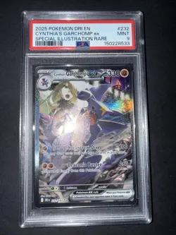 2025 POKEMON DRI EN CYNTHIA’S GARCHOMP ex SPECIAL ILLUSTRATION RARE PSA 9 #232 - Image 1