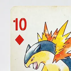 Typhlosion Pokemon #157A Playing Card Gold Poker Pichu Nintendo Japanese Vintage - Image 2