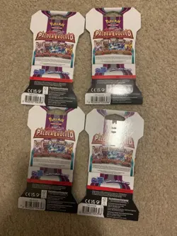 Lot of 4 Pokemon TCG+Sleeves Scarlet Violet Paldea Evolved Sleeved Booster Packs - Image 2