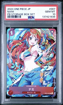 2024 ONE PIECE PREMIUM BOOSTER ALTERNATE ART STORAGE BOX SET #007 NAMI PSA 10 - Image 1