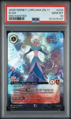 Ravensburger Disney Lorcana Elsa - Ice Artisan Enchanted Foil PSA 10 233/204 - Image 1