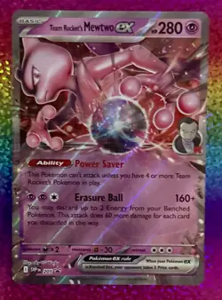Pokemon Team Rocket's Mewtwo EX 205 PROMO & Sticker Set S&V Black Star Promo TCG - Image 2