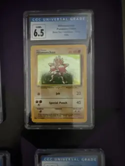 Hitmonchan Base Set Holographic Pokemon Cards #7/102 CGC 6.5 EX/NM+ via 1999 X4 - Image 3