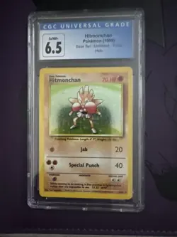 Hitmonchan Base Set Holographic Pokemon Cards #7/102 CGC 6.5 EX/NM+ via 1999 X4 - Image 4
