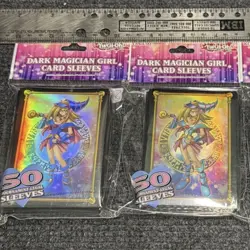 2 50 Ct Yugioh Dark Magician Girl Card Sleeves 100 Total New Gift Set - Image 1