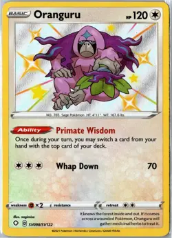 Pokemon Card - Oranguru Shining Fates Shiny Vault SV098/SV122 Shiny Rare Holo NM - Image 1