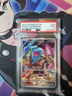 Team Rocket's Wobbuffet 203 Sv: Scarlet & Violet Promo Cards Holo PSA 9 - Image 2