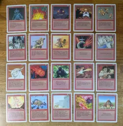 Lot of 20 Magic the Gathering MTG Red Cards - Revised 3rd Edition - LP, No Dupes - Image 1